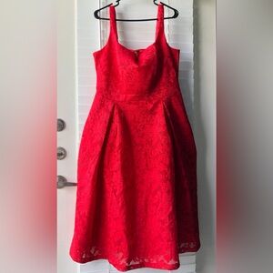City Chic N.W.T. Red Lace Fit Flare, XS / 14 With pockets Valentine’s Day, Party